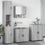 Set de mobilier pentru baie 4 pcs sonoma gri 61 x 35 x 64 cm GartenMobel Dekor
