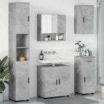 Set de mobilier pentru baie 5 pcs Gri beton 61 x 35 x 64 cm GartenMobel Dekor