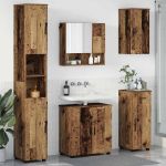 Set de mobilier pentru baie 5 pcs Lemn vechi 61 x 35 x 64 cm GartenMobel Dekor