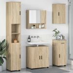 Set de mobilier pentru baie 5 pcs Stejar sonoma 61 x 35 x 64 cm GartenMobel Dekor