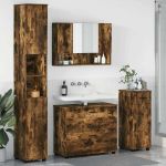 Set de mobilier pentru baie cu sertar 4 pcs Stejar afumat GartenMobel Dekor