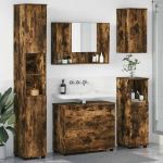 Set de mobilier pentru baie cu sertar 5 pcs Stejar afumat GartenMobel Dekor