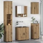 Set de mobilier pentru baie cu sertar 5 pcs stejar artizanal GartenMobel Dekor