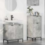 Set de mobilier pentru baie 2 pcs Gri beton 39.5 x 36 x 88 cm GartenMobel Dekor