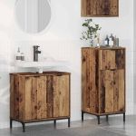 Set de mobilier pentru baie 2 pcs Lemn vechi 39.5 x 36 x 88 cm GartenMobel Dekor