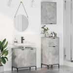 Set de mobilier pentru baie 3 pcs Gri beton 39.5 x 36 x 88 cm GartenMobel Dekor