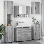 Set de mobilier pentru baie 5 pcs sonoma gri 30 x 35 x 192 cm GartenMobel Dekor