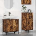 Set de mobilier pentru baie cu sertar 2 pcs Stejar afumat GartenMobel Dekor