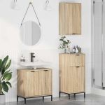 Set de mobilier pentru baie cu sertar 3 pcs Stejar sonoma GartenMobel Dekor