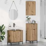 Set de mobilier pentru baie cu sertar 3 pcs stejar artizanal GartenMobel Dekor