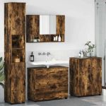 Set de mobilier pentru baie cu sertar 4 pcs Stejar afumat GartenMobel Dekor