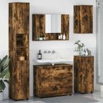 Set de mobilier pentru baie cu sertar 5 pcs Stejar afumat GartenMobel Dekor