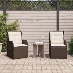Bancă de grădină cu pernă 2 pcs Maro Rattan poli GartenMobel Dekor