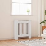 Capac pentru radiator 2 pcs Alb 78 x 19 x 81.5 cm Lemn compozit GartenMobel Dekor