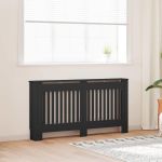 Capac pentru radiator 2 pcs Negru 152 x 19 x 81.5 cm GartenMobel Dekor