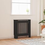 Capac pentru radiator 2 pcs Negru 78 x 19 x 81.5 cm GartenMobel Dekor