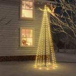Brad de Crăciun conic, 732 LED-uri, alb cald, 160x500 cm GartenMobel Dekor