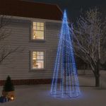 Brad de Crăciun conic, 732 LED-uri, albastru, 160x500 cm GartenMobel Dekor