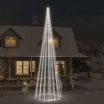 Brad de Crăciun pe catarg, 1134 LED-uri, alb rece, 800 cm GartenMobel Dekor