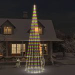 Brad de Crăciun pe catarg, 1134 LED-uri, multicolor, 800 cm GartenMobel Dekor