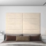 Panouri de perete 12 buc. crem 90x30 cm catifea 3,24 m² GartenMobel Dekor
