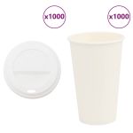 Cești de cafea din hârtie cu capace 1000 buc 16 oz 400 ml GartenMobel Dekor