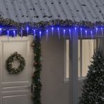 Luminițe de Crăciun țurțuri 200 LED-uri albastru 20 m PVC acril GartenMobel Dekor