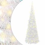 Brad de Crăciun artificial pop-up 150 LED-uri alb 180 cm GartenMobel Dekor