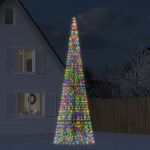 Pom de Crăciun LED pe stâlp 1534 LED-uri colorate 500 cm GartenMobel Dekor
