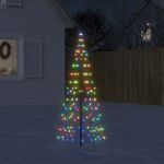 Pom de Crăciun LED pe stâlp 200 LED-uri colorate 180 cm GartenMobel Dekor