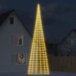 Pom de Crăciun LED pe stâlp 3000 LED-uri Alb Cald 800 cm GartenMobel Dekor