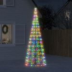 Pom de Crăciun LED pe stâlp 550 LED-uri colorate 300 cm GartenMobel Dekor