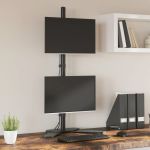 Suport de perete pentru monitor dublu VESA 75/100 mm negru oțel GartenMobel Dekor