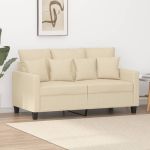 Canapea cu 2 locuri, crem, 120 cm, material textil GartenMobel Dekor