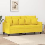 Canapea cu 2 locuri, galben deschis, 140 cm, material textil GartenMobel Dekor