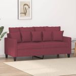 Canapea cu 2 locuri, roșu vin, 140 cm, material textil GartenMobel Dekor