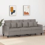 Canapea cu 3 locuri, taupe, 180 cm, material textil GartenMobel Dekor