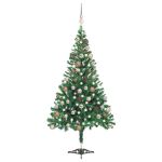 Brad de Crăciun pre-iluminat cu globuri, 120 cm, 230 ramuri GartenMobel Dekor