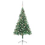 Brad de Crăciun pre-iluminat cu globuri, 150 cm, 380 de ramuri GartenMobel Dekor