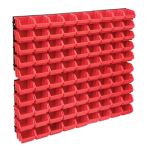 Set cutii depozitare 96 piese cu panouri de perete, roșu&negru GartenMobel Dekor