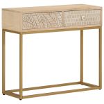 Masă consolă, 90x30x76 cm, lemn masiv de mango și fier GartenMobel Dekor