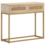 Masă consolă, 90x30x76 cm, lemn masiv de mango și fier GartenMobel Dekor