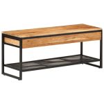 Bancă de pantofi, 110x35x45 cm, lemn masiv de acacia și fier GartenMobel Dekor