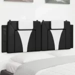 Pernă pentru tăblie pat, negru și alb, 152cm, piele artificială GartenMobel Dekor