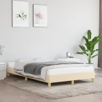 Cadru de pat fără saltea cremă 120x190 cm țesătură GartenMobel Dekor