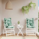 Perne de scaun spătar jos, 2 buc., model frunze, textil oxford GartenMobel Dekor