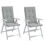 Perne scaun cu spătar înalt 2 buc. melanj gri 120x50x4cm textil GartenMobel Dekor