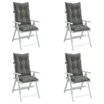 Perne scaun cu spătar înalt 4 buc. melanj gri 120x50x7cm textil GartenMobel Dekor