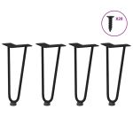 Picioare tip agrafă pentru măsuță de cafea, 4 buc., negru, 30 cm, oțel masiv GartenMobel Dekor