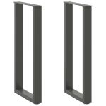 Picioare de masă consolă în formă de U, 2 buc., antracit, 38x(72-73) cm, oțel GartenMobel Dekor
